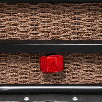 Bike Cargo Trailer Bicycle Cart Detachable with 2 Wheels Reflectors and Flag Frame with Shock Absorber 70L Capacity 40 kg Load 125x64x53.5 cm Black