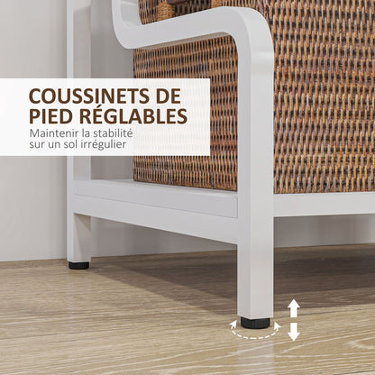 3-Tier Printer Stand, Storage Shelf, Wooden and Metal Printer Stand 55x40x77cm for Home Office White