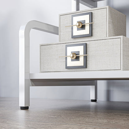 3-Tier Printer Stand, Storage Shelf, Wooden and Metal Printer Stand 55x40x77cm for Home Office White