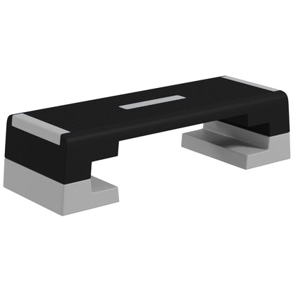 SPORTNOW Adjustable Height Stepper with Removable Steps and Non-Slip Base, Aerobic Step in ABS, 97x36x15/20/25 cm, Gray