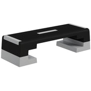 SPORTNOW Adjustable Height Stepper with Removable Steps and Non-Slip Base, Aerobic Step in ABS, 97x36x15/20/25 cm, Gray