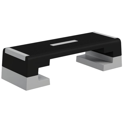 SPORTNOW Adjustable Height Stepper with Removable Steps and Non-Slip Base, Aerobic Step in ABS, 97x36x15/20/25 cm, Gray