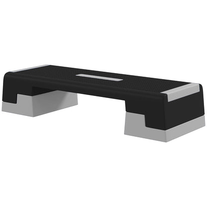 SPORTNOW Adjustable Height Stepper with Removable Steps and Non-Slip Base, Aerobic Step in ABS, 97x36x15/20/25 cm, Gray
