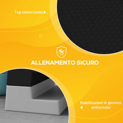 SPORTNOW Adjustable Height Stepper with Removable Steps and Non-Slip Base, Aerobic Step in ABS, 97x36x15/20/25 cm, Gray