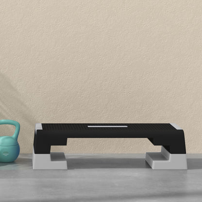 SPORTNOW Adjustable Height Stepper with Removable Steps and Non-Slip Base, Aerobic Step in ABS, 97x36x15/20/25 cm, Gray