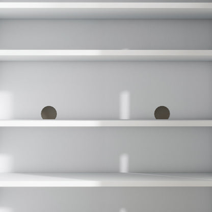 Space-Saving Shoe Cabinet with 2 Doors for 15-20 Pairs of Shoes, Entryway Shoe Cabinet with 5 Adjustable Shelves and Soft-Close Doors, White