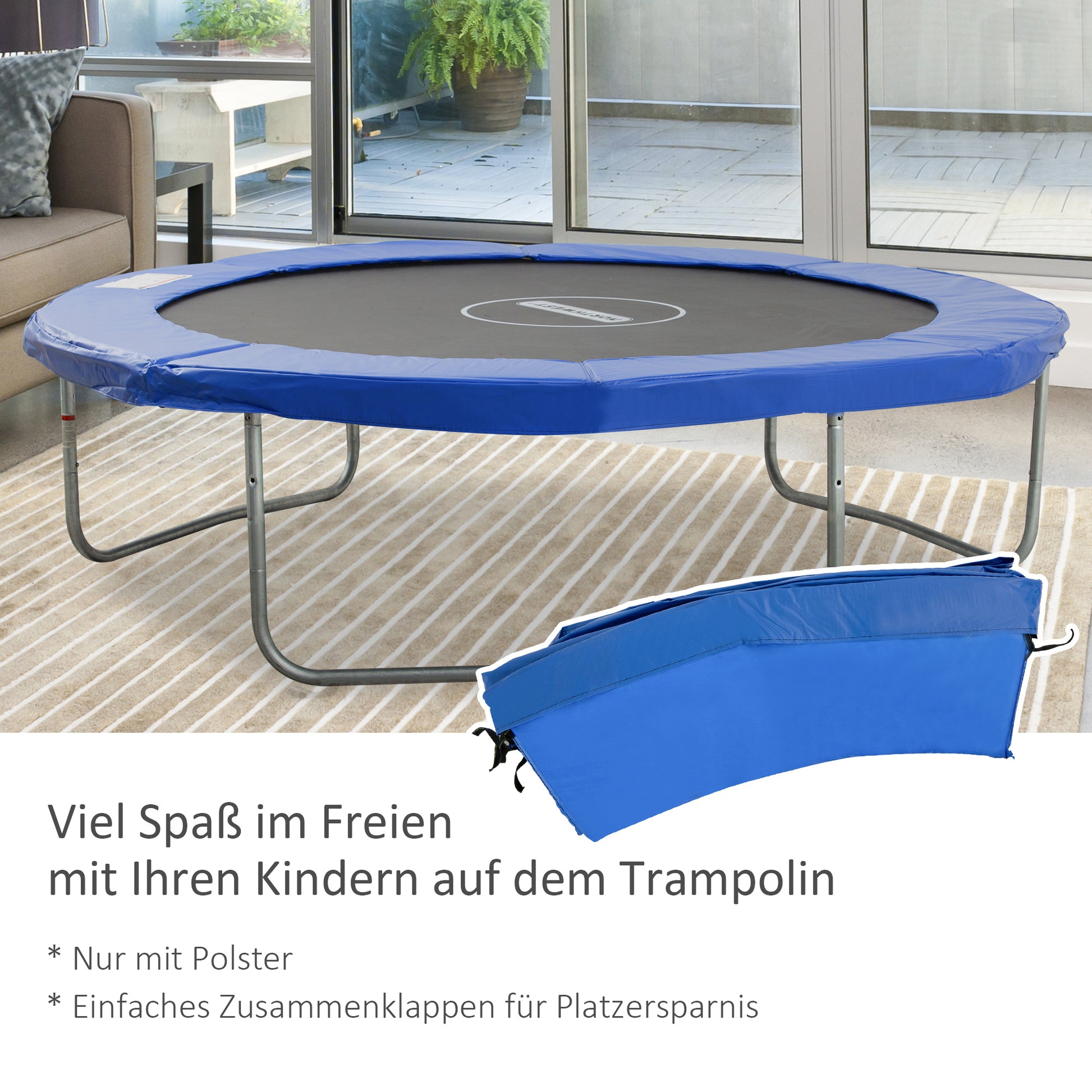 Trampoline Edge Cover Safety Net Weather Cover 8ft 10ft 12ft 15ft Edge Cover: Ø 305cm-Blue(Trampoline not included)