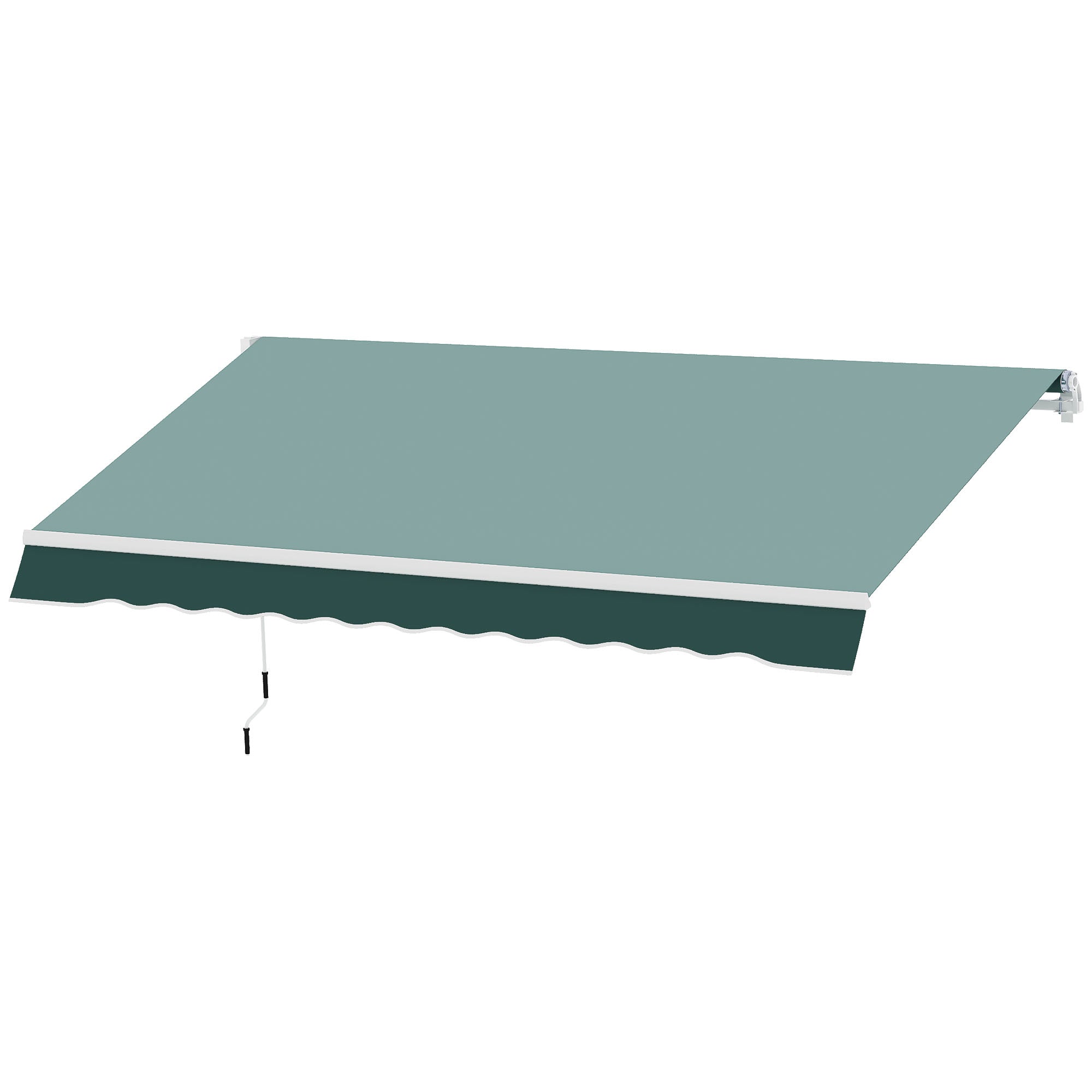 Retractable Awning 2.5x2m with Aluminum Frame and Polyester Fabric, 280 g/㎡, UV50+, Green