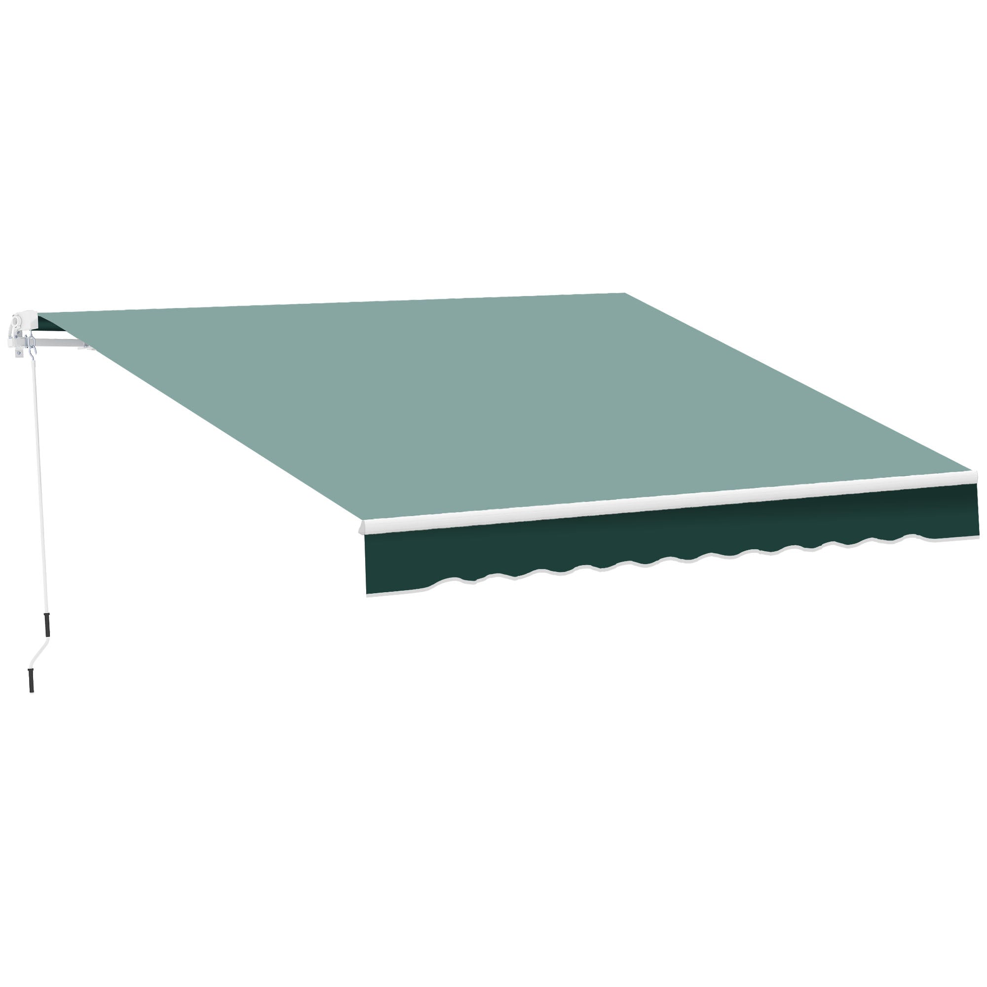 Retractable Awning 2.5x2m with Aluminum Frame and Polyester Fabric, 280 g/㎡, UV50+, Green
