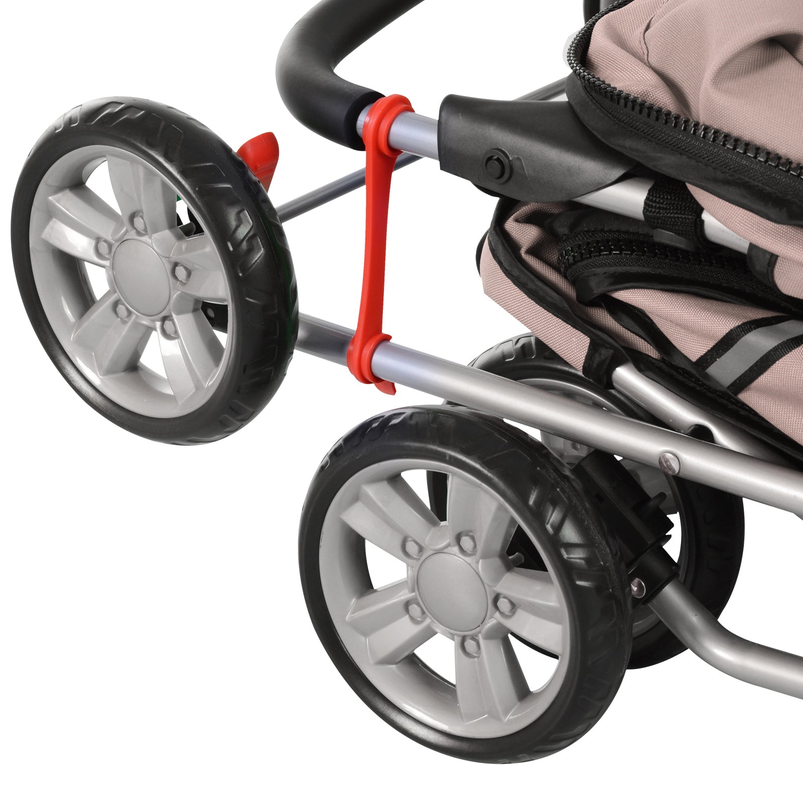 Pet Stroller, Foldable Dog Buggy for Small Dogs and Miniature Dogs, Cat Stroller with Storage Basket, Cup Holder, Mesh Windows, Oxford Pet Cart, Coffee Brown