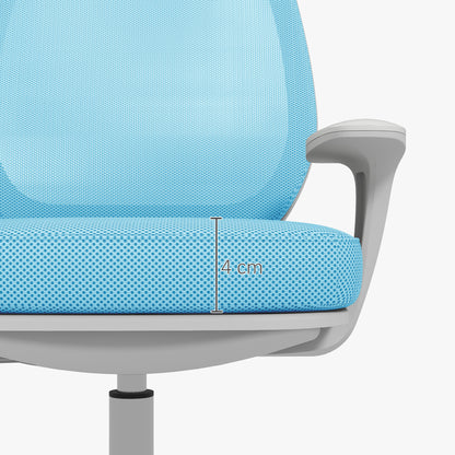 Ergonomic Chair in Breathable Fabric with 5 Wheels, Adjustable Office Chair, 55x48x82.5-94.5 cm, Blue