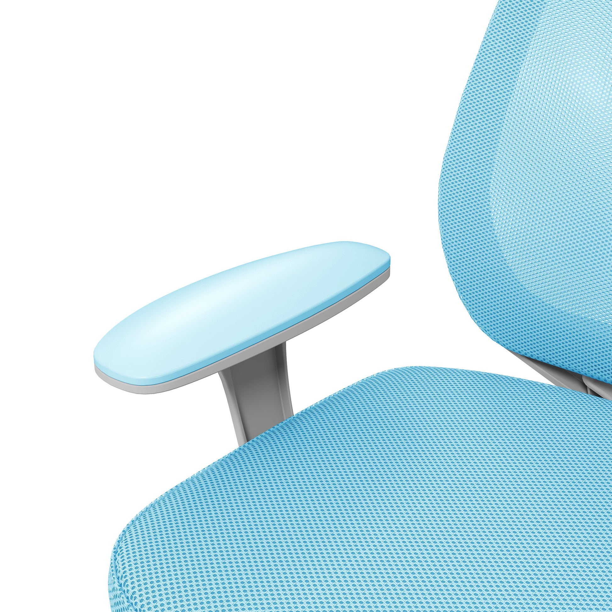 Ergonomic Chair in Breathable Fabric with 5 Wheels, Adjustable Office Chair, 55x48x82.5-94.5 cm, Blue
