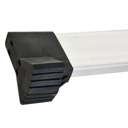 Aluminum Multifunctional Ladder 2.5m, Portable Foldable Ladder with Triangular Frame and Non-slip Feet, Step Ladder Supporting up to 150 kg, Silver