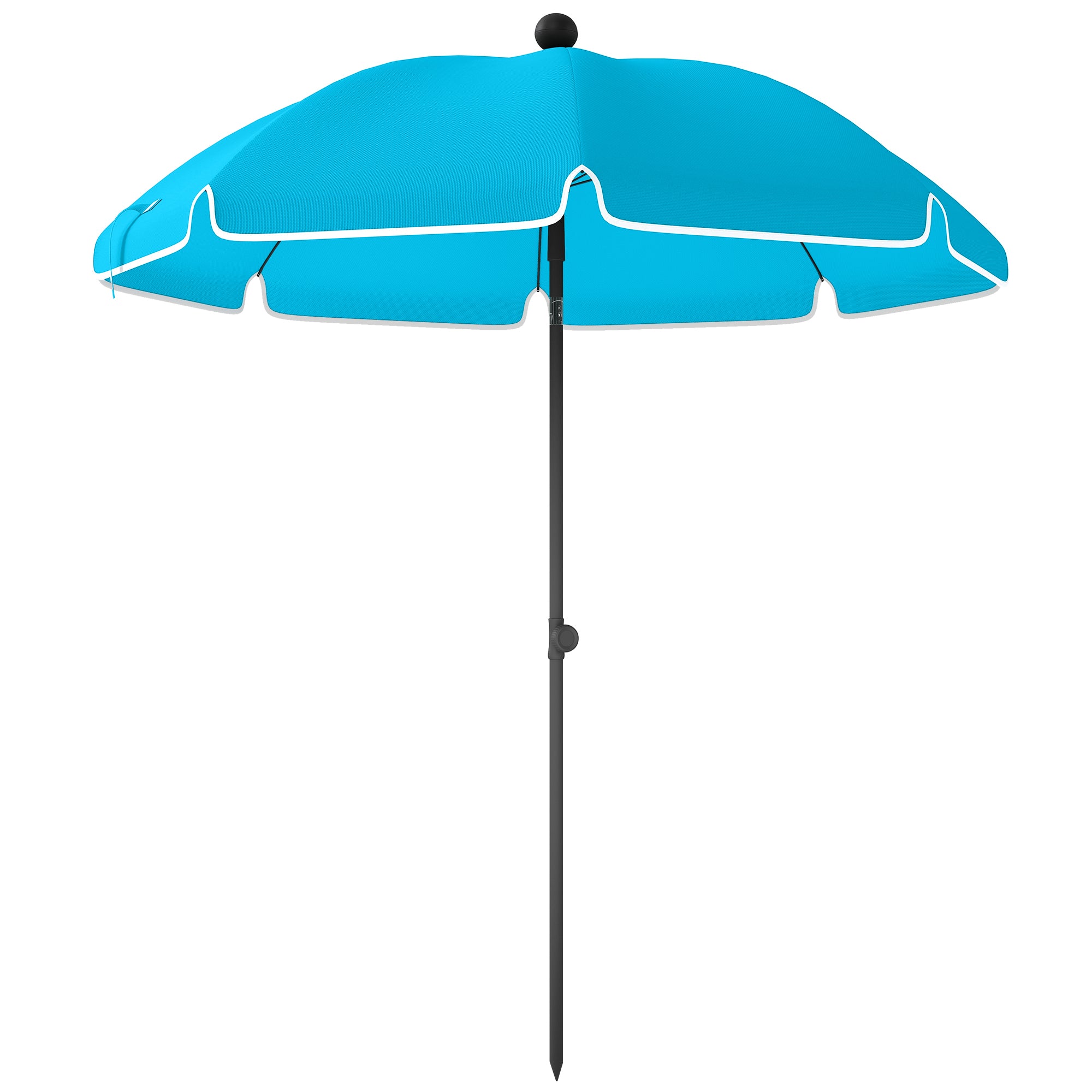 Beach Umbrella Ø150 cm (59 in) — Water-Resistant, Adjustable Tilt & Height, Sand Anchor, Foldable with Carry Bag — Blue