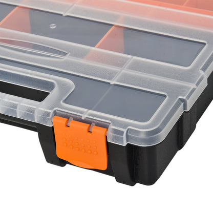 4PCS Tool Storage Box Multifunctional Toolbox Sorting Box Small Parts Organizer Plastic Orange+Black 28.7 x 22.5 x 5.5 cm