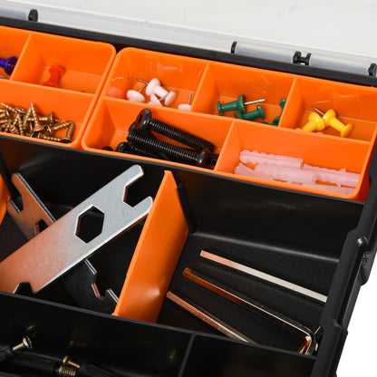 4PCS Tool Storage Box Multifunctional Toolbox Sorting Box Small Parts Organizer Plastic Orange+Black 28.7 x 22.5 x 5.5 cm