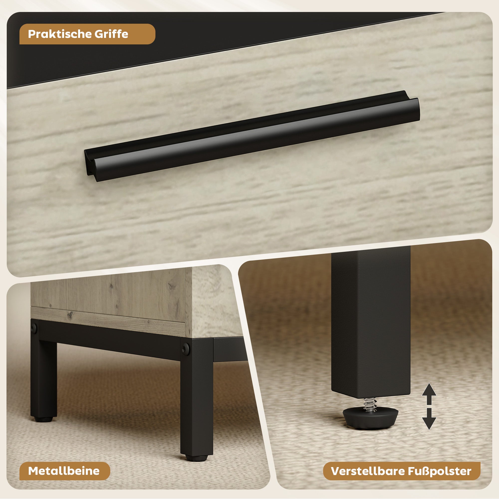 Secretary Desk 100 cm (39.4") — Modern Industrial Computer Desk with Shelves & Cabinet, Office or Bedroom, Natural Wood & Black