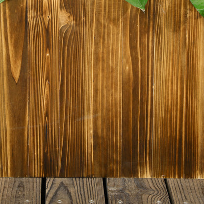 Rectangular Wooden Planter Garden Pot with Drainage Hole and Non-Woven Fabric Urban Garden for Plants Flowers Herbs for Terrace Patio 31.5x11.8x11.8 inches Brown