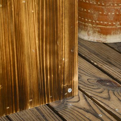 Rectangular Wooden Planter Garden Pot with Drainage Hole and Non-Woven Fabric Urban Garden for Plants Flowers Herbs for Terrace Patio 31.5x11.8x11.8 inches Brown