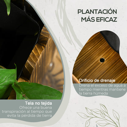 Rectangular Wooden Planter Garden Pot with Drainage Hole and Non-Woven Fabric Urban Garden for Plants Flowers Herbs for Terrace Patio 31.5x11.8x11.8 inches Brown