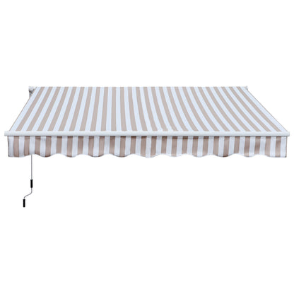 Awning with Hand Crank, Articulated Awning, Sun Protection, Wall Mount, Balcony, Aluminium Frame 3 x 2.5 m
