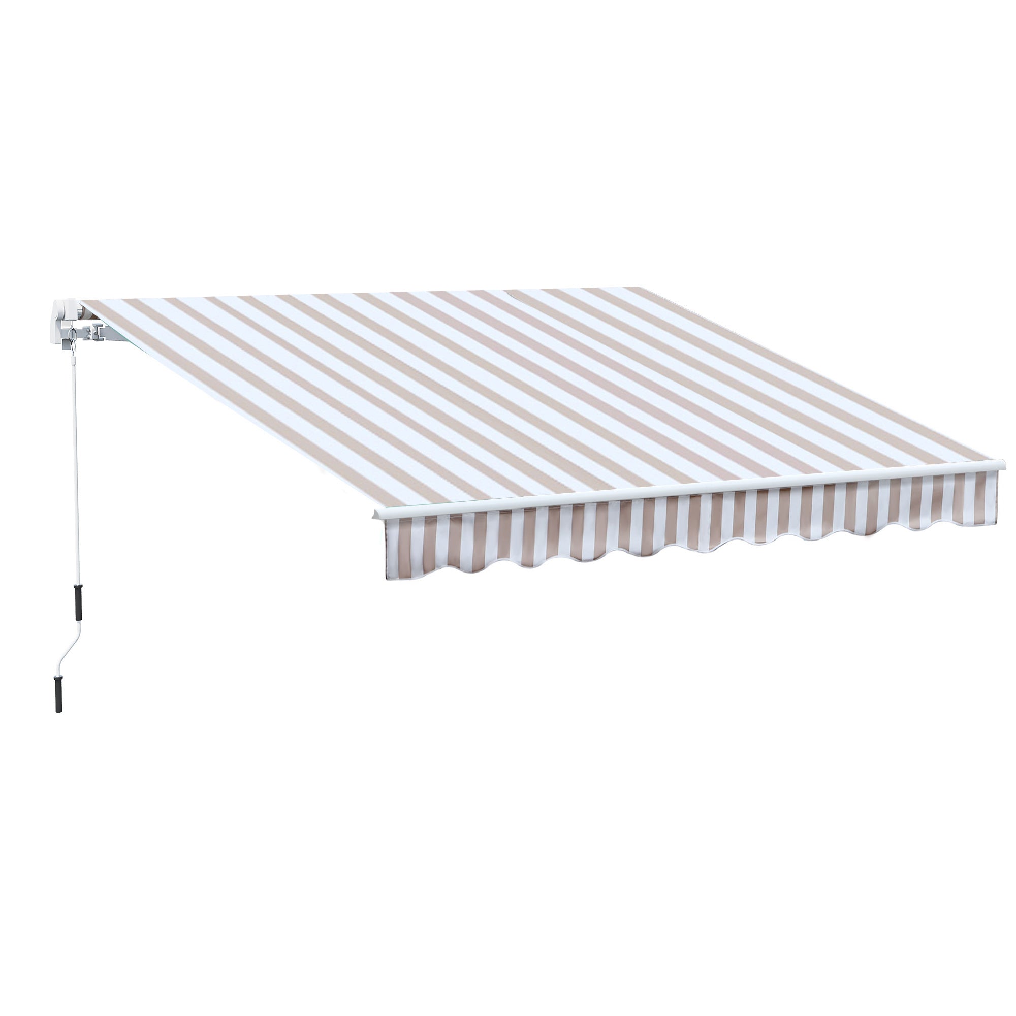 Awning with Hand Crank, Articulated Awning, Sun Protection, Wall Mount, Balcony, Aluminium Frame 3 x 2.5 m