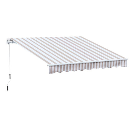 Awning with Hand Crank, Articulated Awning, Sun Protection, Wall Mount, Balcony, Aluminium Frame 3 x 2.5 m