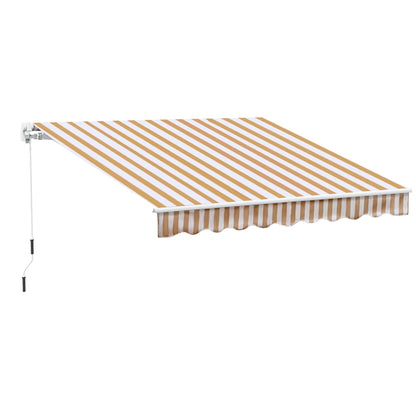 Awning with Hand Crank, Articulated Awning, Sun Protection, Wall Mount, Balcony, Aluminium Frame 3 x 2.5 m