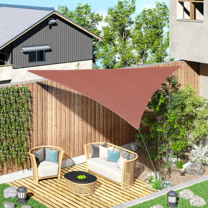 Large Size Triangular Shade Sail 3 x 3 x 3 m High Density UV Resistant Polyethylene Rust Red Color