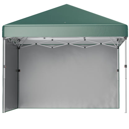 Pavilion approx. 3x3m, Water-Resistant Stable Winterproof Pop-Up Folding Canopy with 2 Side Walls, UV 30+ Protection, Foldable Party Tent Gazebo with Bag, Garden Pavilion for Camping, Green