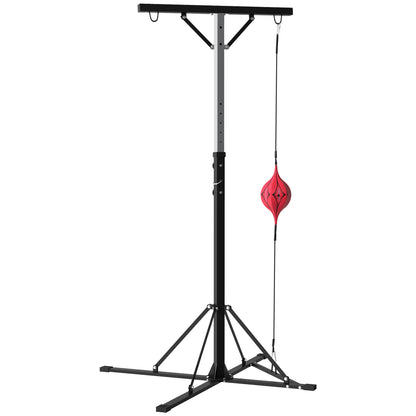 SPORTNOW Punching Bag Stand Adjustable Height, Freestanding Punching Bag Holder with Speedball, up to 60 kg Load Capacity, Steel, Black