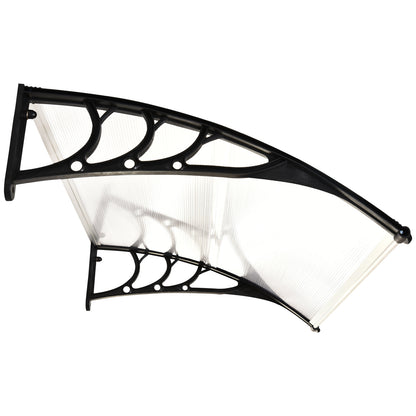Balcony Door and Window Canopy, Waterproof and Anti-UV Outdoor Canopy in Polycarbonate for Exterior, 75x120cm