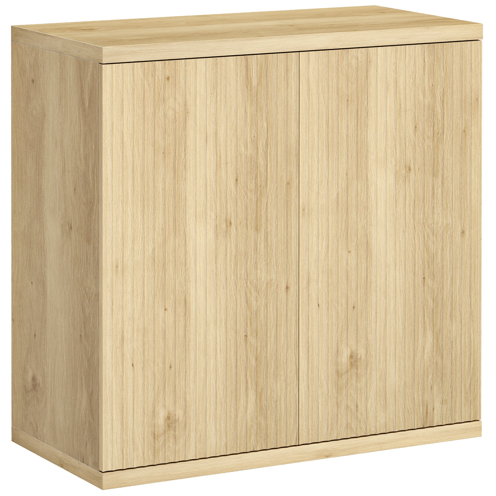 Oak Sideboard, Double Soft-Close Doors with Adjustable Shelf, Modern Sideboard for Dining Room & Kitchen, 30.7 x 15.4 x 31.1 in (78 x 39 x 79 cm)