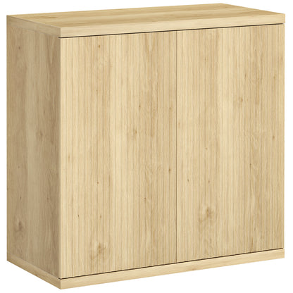 Oak Sideboard, Double Soft-Close Doors with Adjustable Shelf, Modern Sideboard for Dining Room & Kitchen, 30.7 x 15.4 x 31.1 in (78 x 39 x 79 cm)