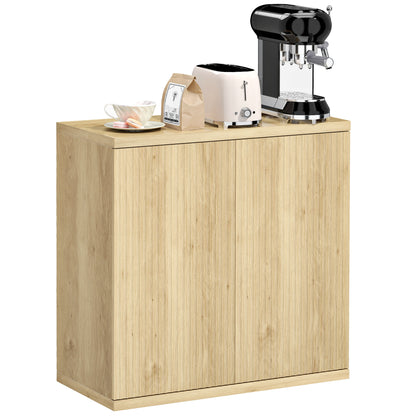 Oak Sideboard, Double Soft-Close Doors with Adjustable Shelf, Modern Sideboard for Dining Room & Kitchen, 30.7 x 15.4 x 31.1 in (78 x 39 x 79 cm)