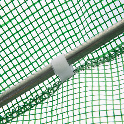 Garden Tunnel Greenhouse Ground Area 10.5 m² 3.5 x 3 x 2 m Reinforced Tubular Frame Zippered Door 6 Roll-up Windows Green