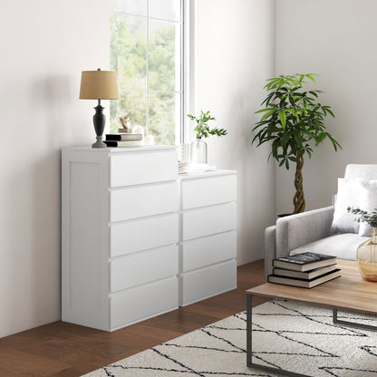 4-Drawer Dresser Bedroom Storage Cabinet Modern Style with Soft-Close Mechanism for Bedroom, Living Room - 60 x 40 x 80 cm, White