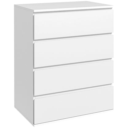 4-Drawer Dresser Bedroom Storage Cabinet Modern Style with Soft-Close Mechanism for Bedroom, Living Room - 60 x 40 x 80 cm, White