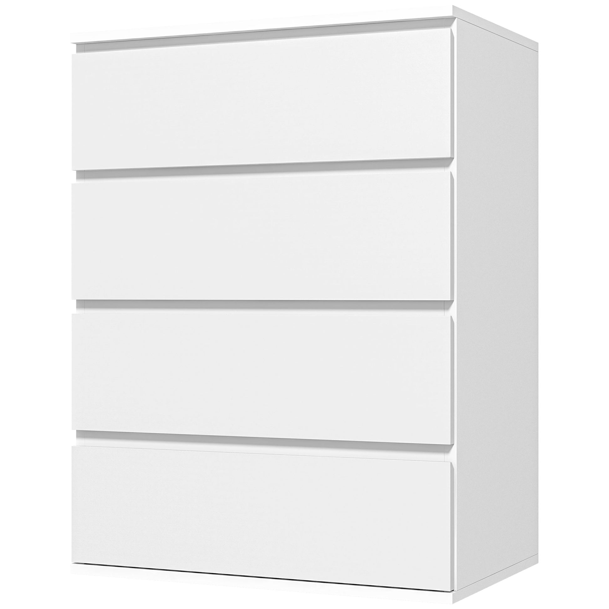 4-Drawer Dresser Bedroom Storage Cabinet Modern Style with Soft-Close Mechanism for Bedroom, Living Room - 60 x 40 x 80 cm, White