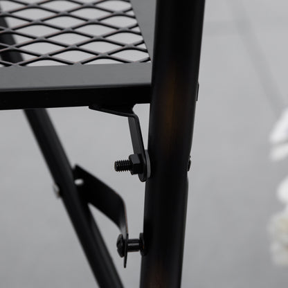Foldable Metal Hanging Balcony Table with Adjustable Height 60L x 60W x 57-72H cm - Black