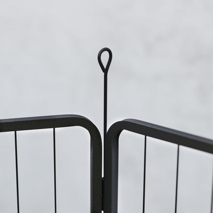 Puppy Playpen 80 cm High, 6-Piece Dog Exercise Pen DIY Puppy Playpen with Door, Freestanding Enclosure for Small to Medium Dogs, Steel, Gray