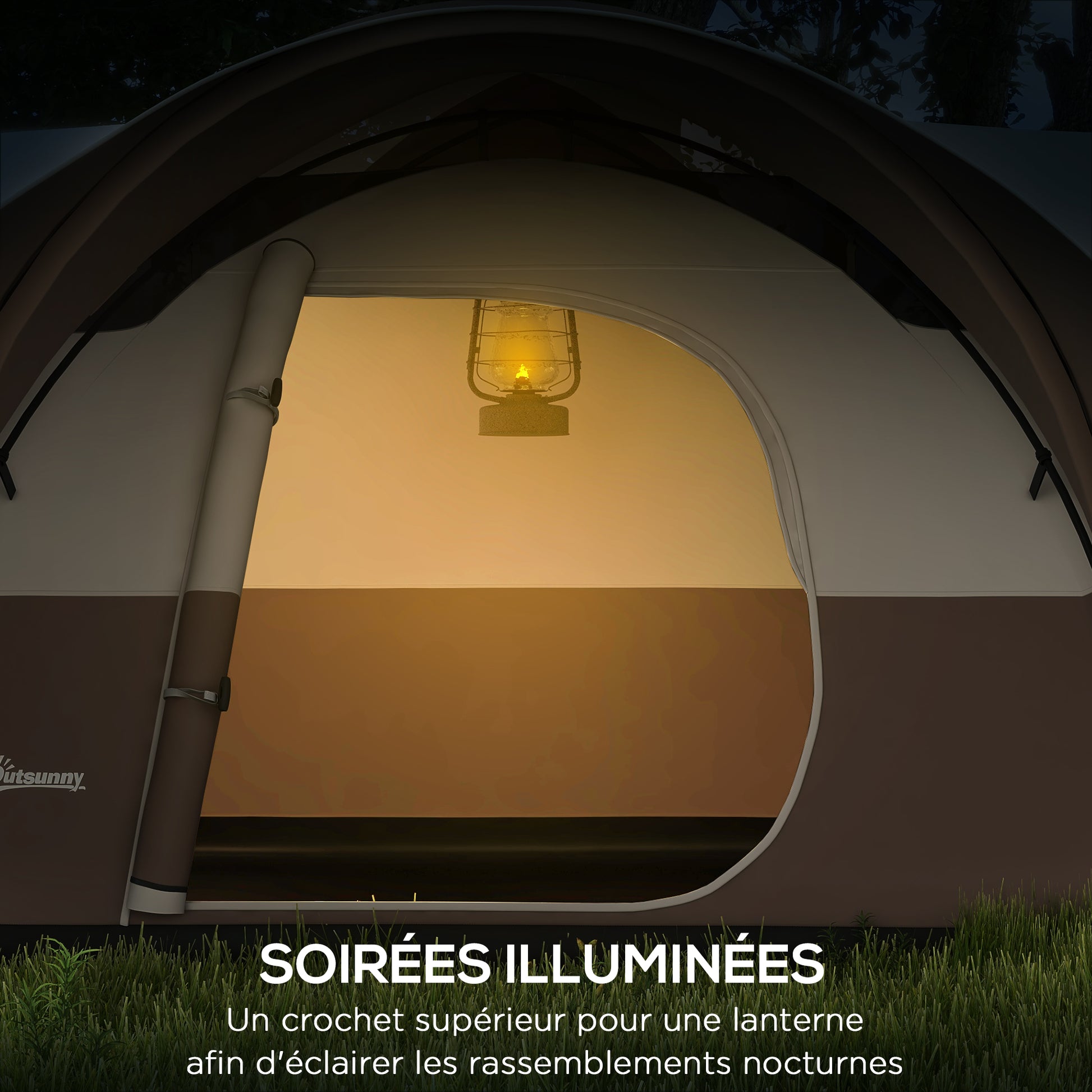 Family Camping Tent 5-6 Person Waterproof Lightweight Ventilated with Carry Bag, dim. 550L x 300W x 198H cm