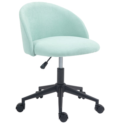 Velvet Office Chair Swivel 360° Adjustable Seat Height Curved Backrest for Office Green