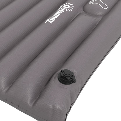 Inflatable Camping Mattress, single air mattress for optimized comfort, 1 person, foldable, with carrying bag, 195 x 70 x 10 cm, gray