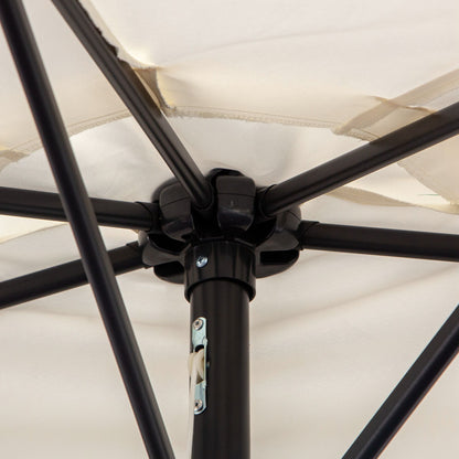 Half Umbrella - Balcony Umbrella 5 Metal Struts 2.93 x 1.5 x 2.49 m High Density Polyester Cream