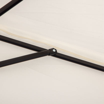 Half Umbrella - Balcony Umbrella 5 Metal Struts 2.93 x 1.5 x 2.49 m High Density Polyester Cream