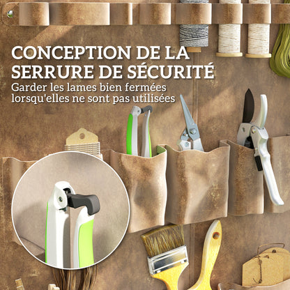 Set of 3 Garden Pruners, Cutting Kit for Gardening, Anvil Pruner, Bypass Pruner, Pruning Shears, with Sharp Metal Blade, Aluminum Handles, Silver, Black