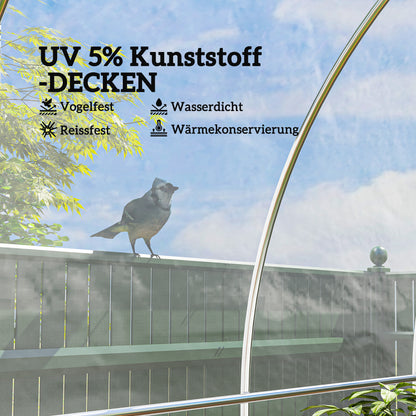 Greenhouse Film 6x10 m Waterproof Garden Film with UV Protection, Extra Thick Tear-Resistant Plastic Film, Cover for Greenhouse Poly Tunnel, Tunnel Film for Outdoor Area Transparent