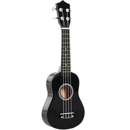 21 Inch Black Soprano Ukulele for Beginners Suitable for Concerts and Schools Nylon Strings Wood Material