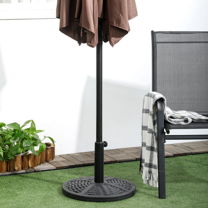 Concrete Umbrella Stand, Umbrella Stand with Steel Pipe, Round Umbrella Holder, Umbrella Weight, Stand for Umbrella Ø38/48 mm, for Balcony, Terrace, Garden, Black